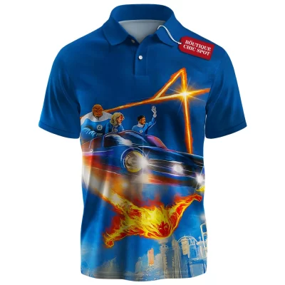 Fantastic Four Polo Shirt, Heroes of Tomorrow Polo Shirt, Marvel Comics Polo Shirt