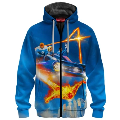 Fantastic Four Zip Fleece Hoodie, Heroes of Tomorrow Zip Fleece Hoodie, Marvel Comics Zip Fleece Hoodie