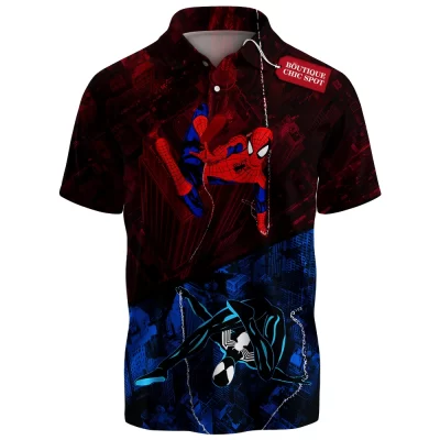 Spider-Man Polo Shirt, Web of Contrasts Polo Shirt, Marvel Comics Polo Shirt