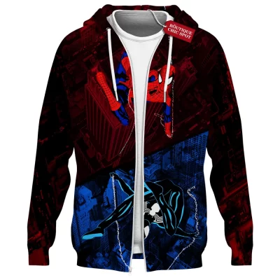 Spider-Man Zip Hoodie, Web of Contrasts Zip Hoodie, Marvel Comics Zip Hoodie