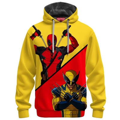 Deadpool vs Wolverine Fleece Hoodie, Claws and Katanas Fleece Hoodie, Marvel Comics Fleece Hoodie