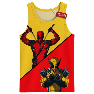 Deadpool vs Wolverine Tank Top, Claws and Katanas Tank Top, Marvel Comics Tank Top
