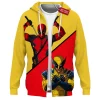 Deadpool vs Wolverine Zip Hoodie, Claws and Katanas Zip Hoodie, Marvel Comics Zip Hoodie