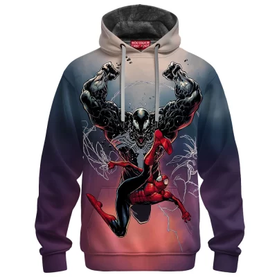 Spider-Man vs Venom Fleece Hoodie, Rise of the Symbiote Fleece Hoodie, Marvel Comics Fleece Hoodie