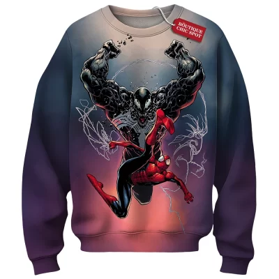 Spider-Man vs Venom Sweatshirt, Rise of the Symbiote Sweatshirt, Marvel Comics Sweatshirt