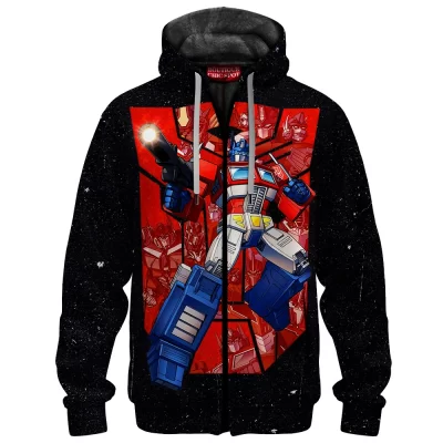 Optimus Prime Zip Fleece Hoodie, Rise of the Autobots Zip Fleece Hoodie, Sci Fi Zip Fleece Hoodie