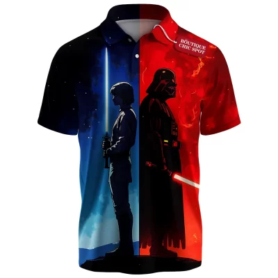 Star Wars Polo Shirt, Light vs Dark Polo Shirt, Sci Fi Polo Shirt