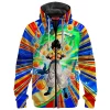 Dragon Balls Zip Fleece Hoodie, Super Saiyan Fusion Burst Zip Fleece Hoodie, Anime Zip Fleece Hoodie