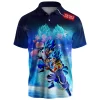 Goku vs Vegeta Polo Shirt, Super Saiyan Blue Fusion Power Polo Shirt, Anime Polo Shirt