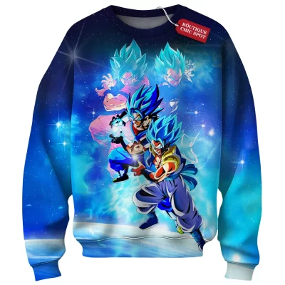 Goku vs Vegeta Sweatshirt, Super Saiyan Blue Fusion Power Sweatshirt, Anime Sweatshirt