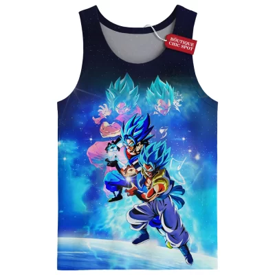 Goku vs Vegeta Tank Top, Super Saiyan Blue Fusion Power Tank Top, Anime Tank Top