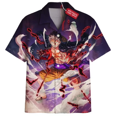 One Piece Hawaiian Shirt, Luffy Gear 5 Hawaiian Shirt, Anime Hawaiian Shirt