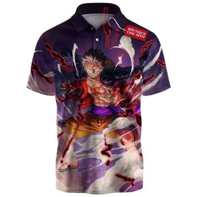 One Piece Polo Shirt, Luffy Gear 5 Polo Shirt, Anime Polo Shirt