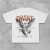 Divine Heaven Streetwear T-Shirt, Angel Wings Graphic Cotton Tee