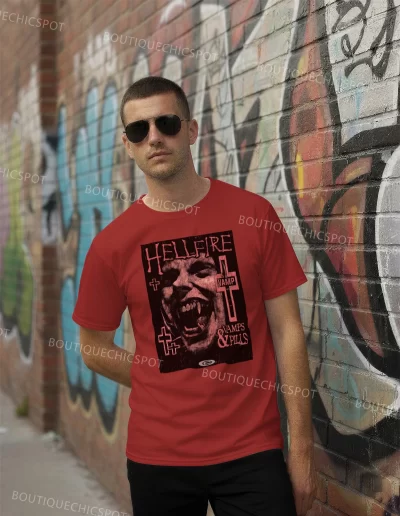 Hellfire Y2K Streetwear T-Shirt, Vampire Graphic Cotton Tee 17 t shirts red 6