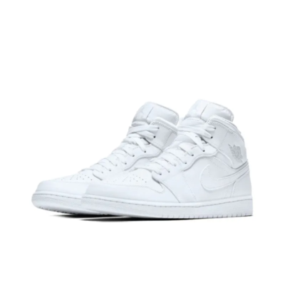 Air Jordan 1 Retro Mid 'Triple White' 554724-104 Casual Sneakers 7 c100