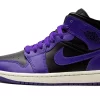 Air Jordan 1 Mid Purple Black Women’s - BQ6472-051 Skate Sneakers